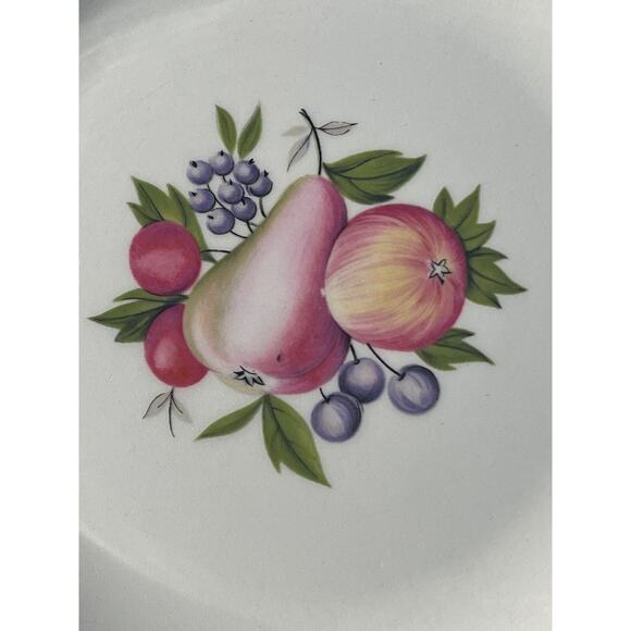 Vintage Set 5 Ridgway Pottery Fruit Plates Evesham England Green Border Dessert - Picture 3 of 9